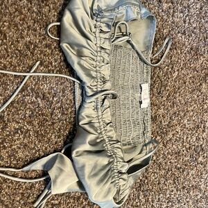 Blush Silver Ruched Women's Top